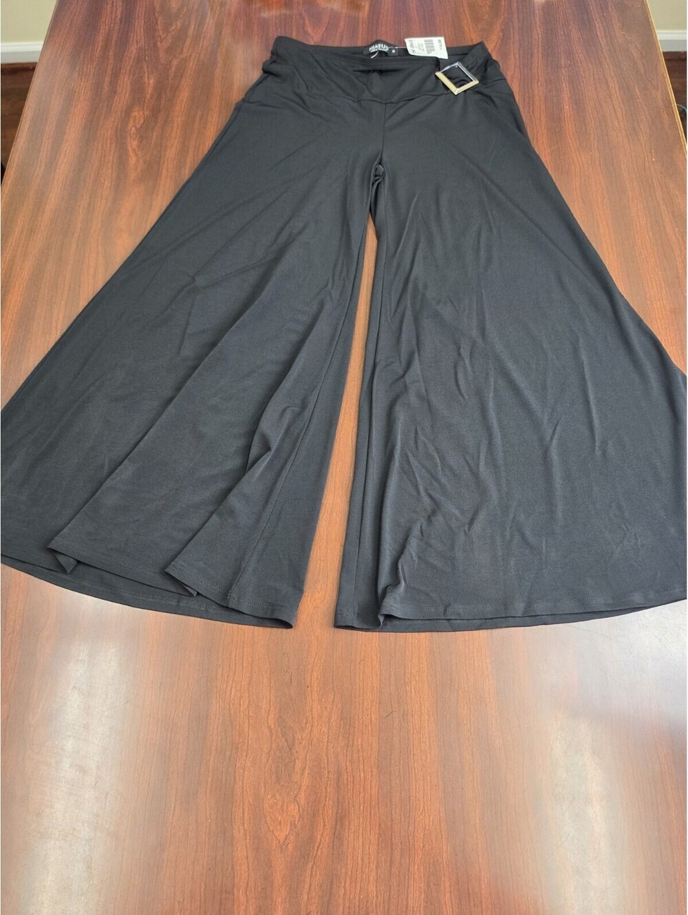NWT Hiatus Womens Medium Black High Waist Wide Leg Culottes Palazzo Lounge Pants
